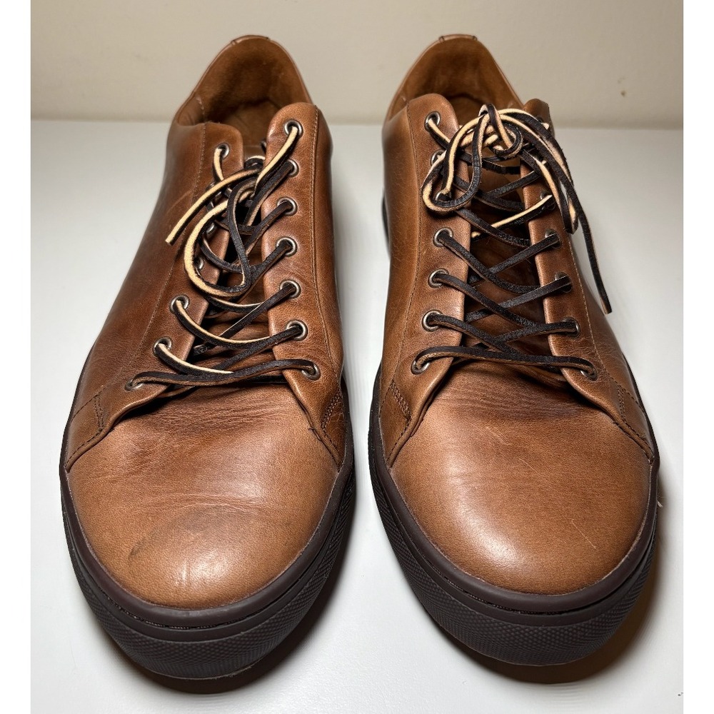 THURSDAY Leather Sneakers | Brown | Size 14 - Picture 7 of 9